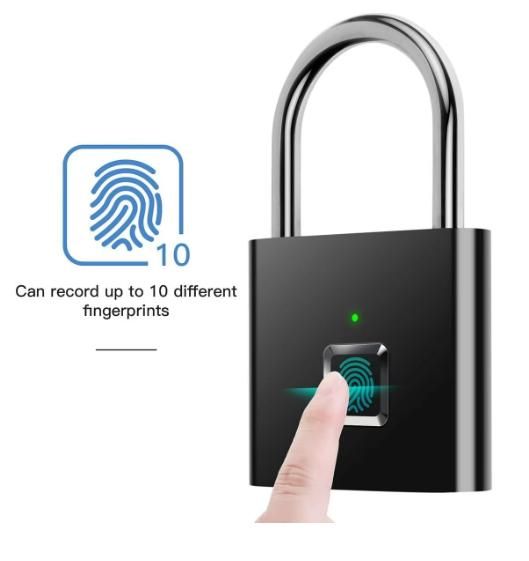 Portable Fingerprint Padlock USB Rechargeable